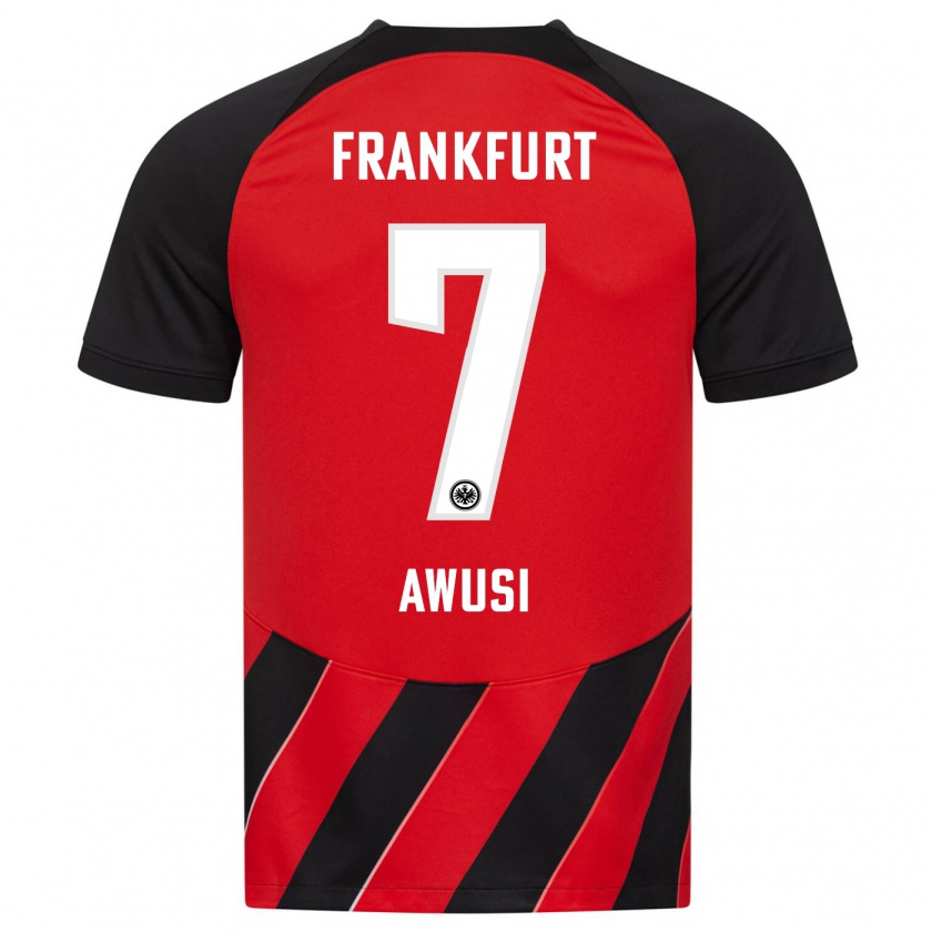 Kandiny Kinder Junior Awusi #7 Rot Schwarz Heimtrikot Trikot 2023/24 T-Shirt