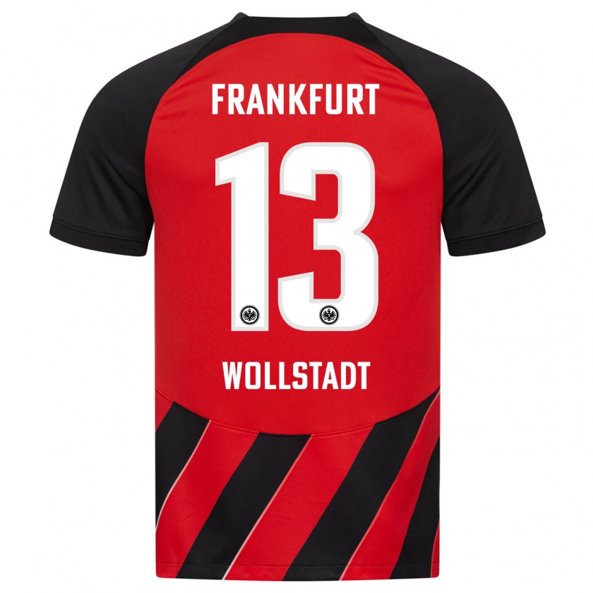 Kandiny Kinder Fabio Wollstadt #13 Rot Schwarz Heimtrikot Trikot 2023/24 T-Shirt
