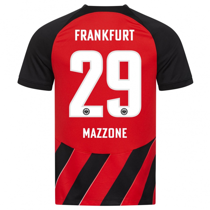 Kandiny Kinder Matteo Mazzone #29 Rot Schwarz Heimtrikot Trikot 2023/24 T-Shirt