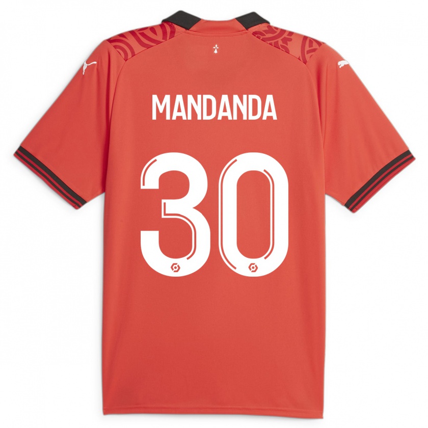 Kandiny Kinder Steve Mandanda #30 Rot Heimtrikot Trikot 2023/24 T-Shirt