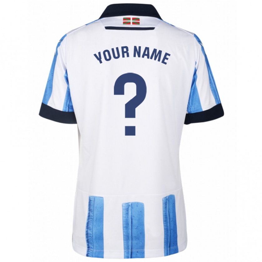 Kandiny Kinder Ihren Namen #0 Blau Weiss Heimtrikot Trikot 2023/24 T-Shirt