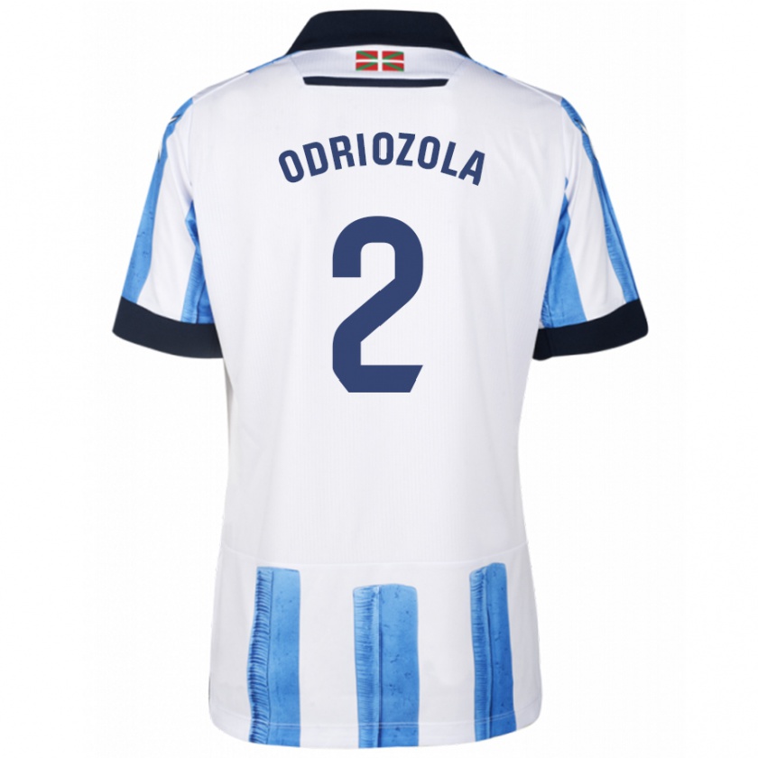Kandiny Kinder Álvaro Odriozola #2 Blau Weiss Heimtrikot Trikot 2023/24 T-Shirt