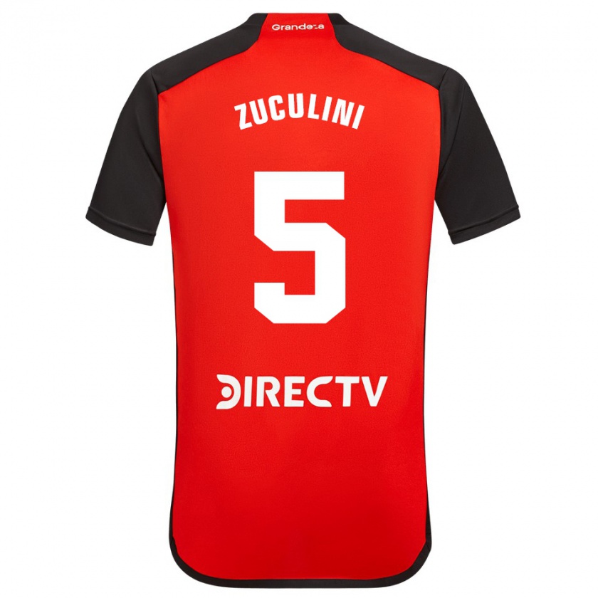 Kandiny Kinder Bruno Zuculini #5 Rot Auswärtstrikot Trikot 2023/24 T-Shirt