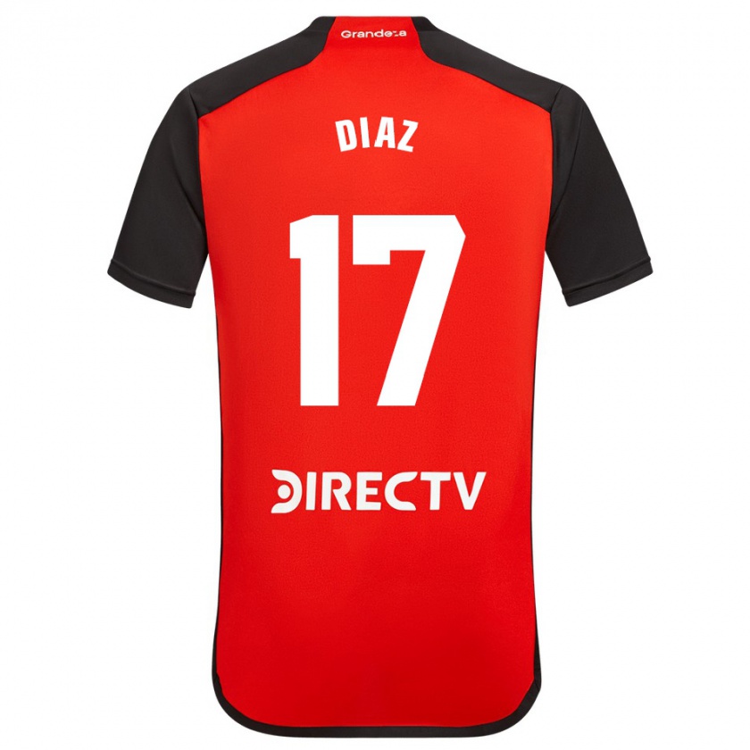 Kandiny Kinder Paulo Díaz #17 Rot Auswärtstrikot Trikot 2023/24 T-Shirt