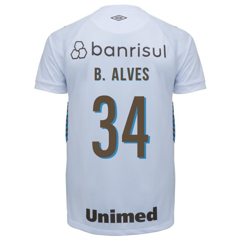 Kandiny Kinder Bruno Alves #34 Weiß Auswärtstrikot Trikot 2023/24 T-Shirt