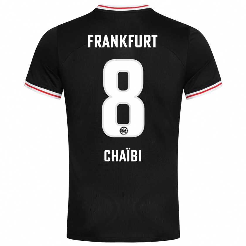 Kandiny Kinder Farès Chaïbi #8 Schwarz Auswärtstrikot Trikot 2023/24 T-Shirt