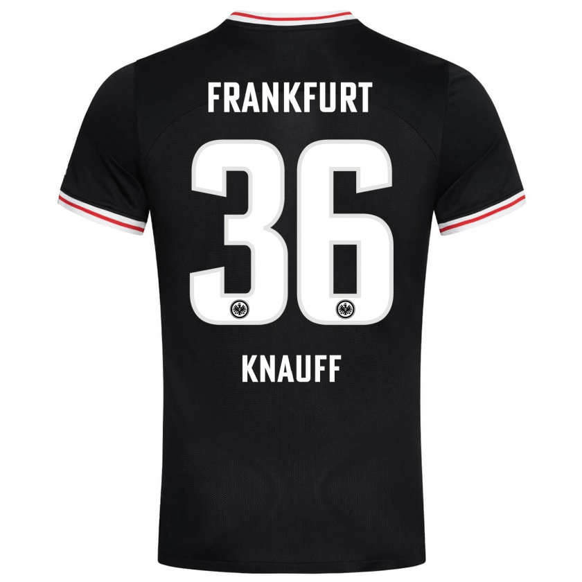 Kandiny Kinder Ansgar Knauff #36 Schwarz Auswärtstrikot Trikot 2023/24 T-Shirt
