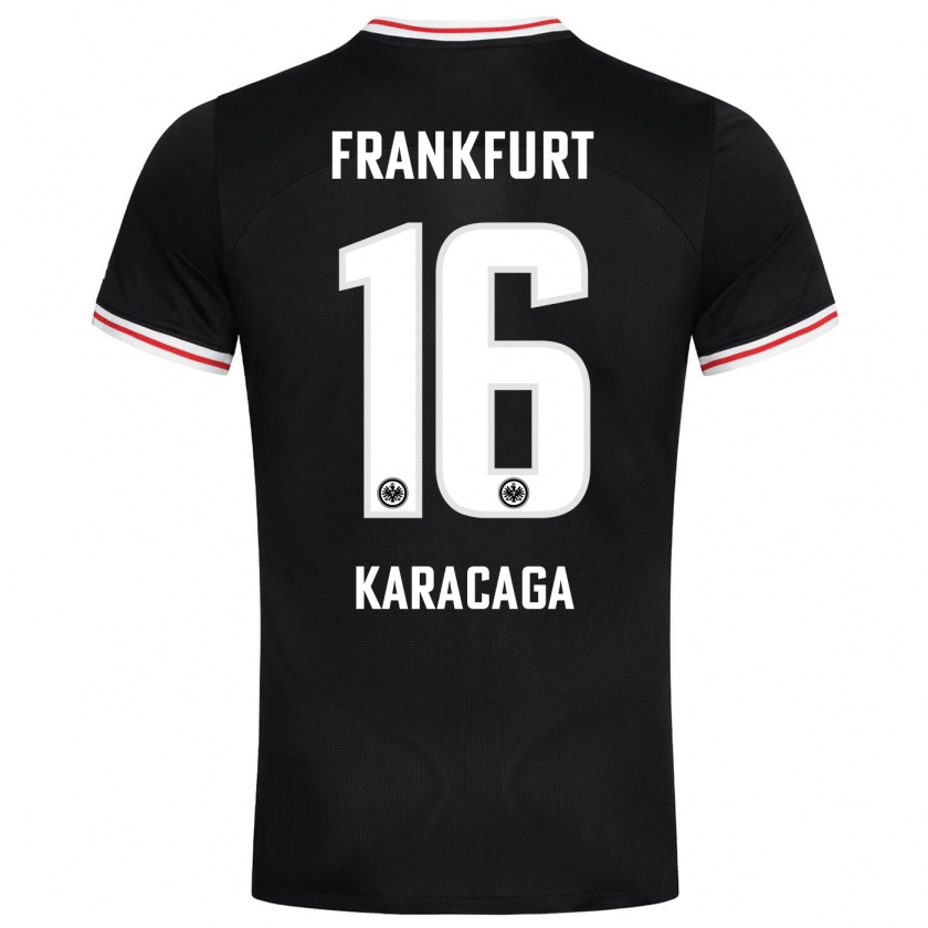 Kandiny Kinder Tom Karacaga #16 Schwarz Auswärtstrikot Trikot 2023/24 T-Shirt
