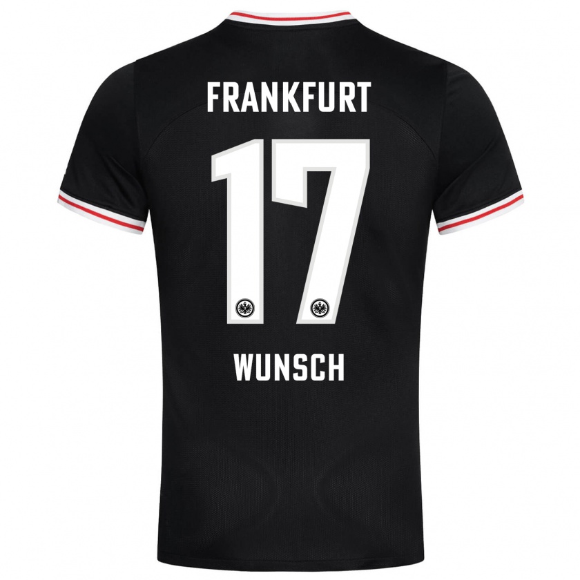 Kandiny Kinder Paul Wünsch #17 Schwarz Auswärtstrikot Trikot 2023/24 T-Shirt