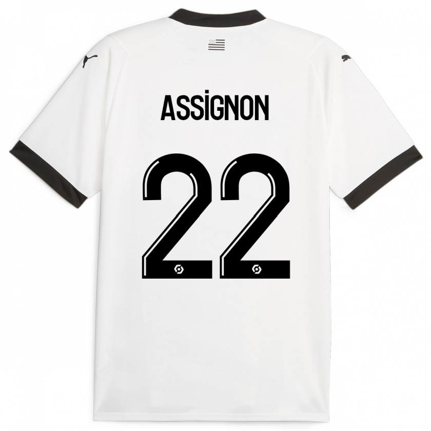 Kandiny Kinder Lorenz Assignon #22 Weiß Auswärtstrikot Trikot 2023/24 T-Shirt