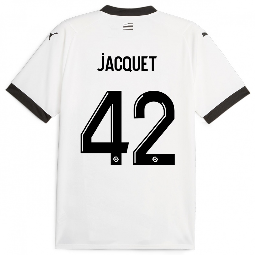 Kandiny Kinder Jérémy Jacquet #42 Weiß Auswärtstrikot Trikot 2023/24 T-Shirt