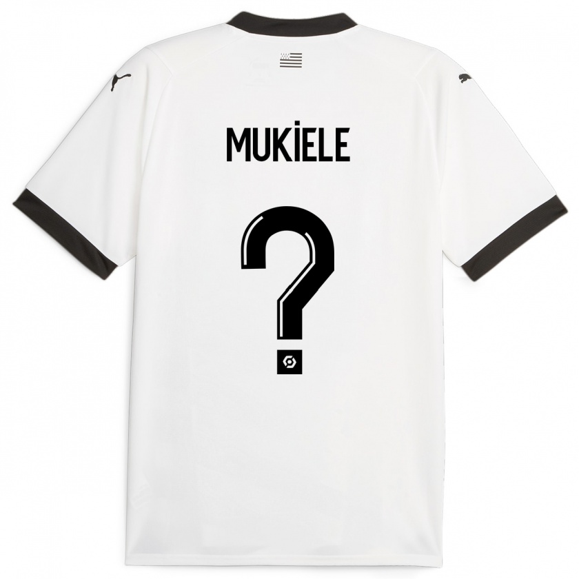 Kandiny Kinder Nordan Mukiele #0 Weiß Auswärtstrikot Trikot 2023/24 T-Shirt