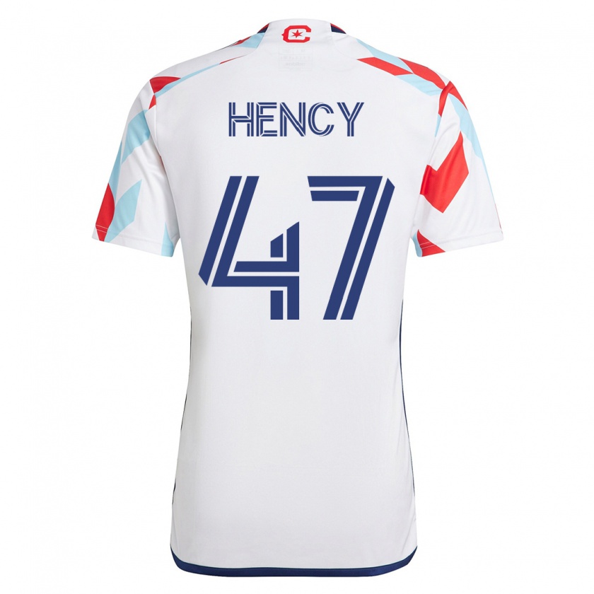 Kandiny Kinder Billy Hency #47 Weiß Blau Auswärtstrikot Trikot 2023/24 T-Shirt