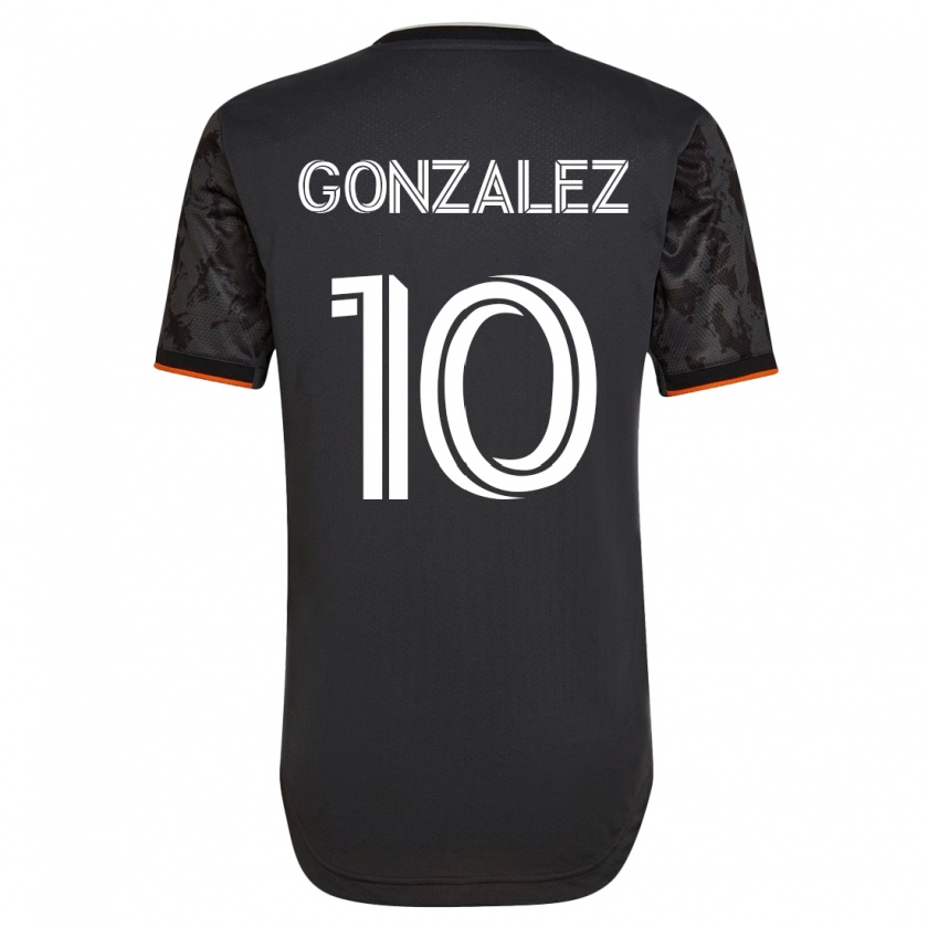 Kandiny Kinder Yair González #10 Schwarz Auswärtstrikot Trikot 2023/24 T-Shirt
