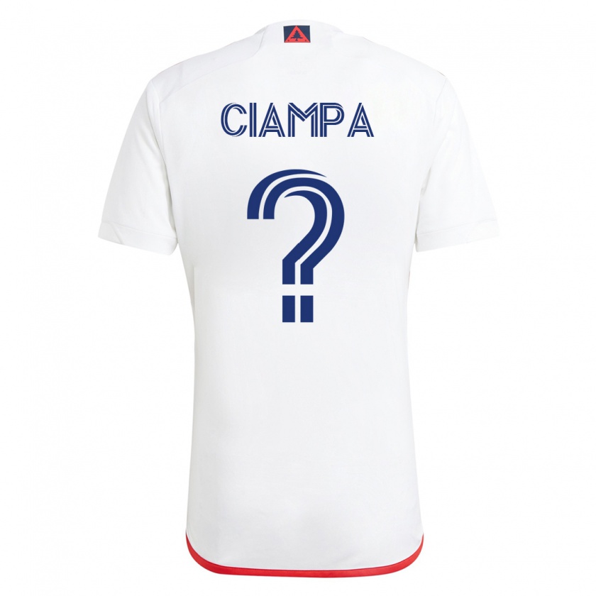 Kandiny Kinder Giuseppe Ciampa #0 Weiß Rot Auswärtstrikot Trikot 2023/24 T-Shirt