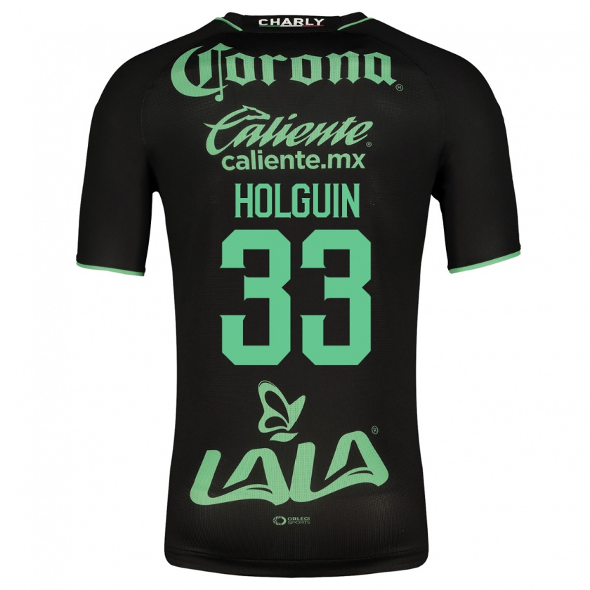Kandiny Kinder Héctor Holguín #33 Schwarz Auswärtstrikot Trikot 2023/24 T-Shirt