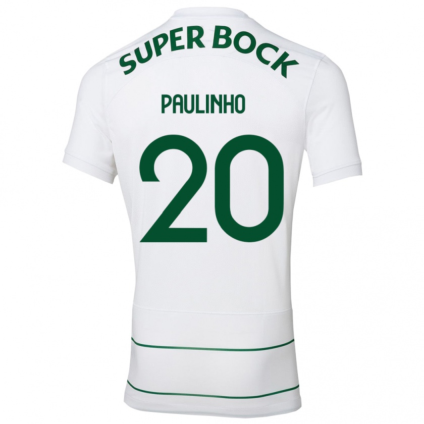Kandiny Kinder Paulinho #20 Weiß Auswärtstrikot Trikot 2023/24 T-Shirt