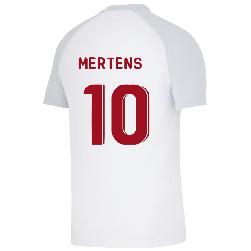 Kandiny Kinder Dries Mertens #10 Weiß Auswärtstrikot Trikot 2023/24 T-Shirt