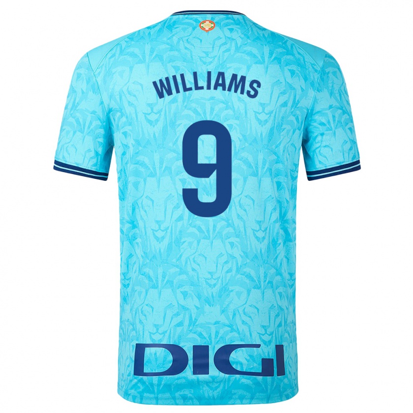 Kandiny Kinder Iñaki Williams #9 Himmelblau Auswärtstrikot Trikot 2023/24 T-Shirt