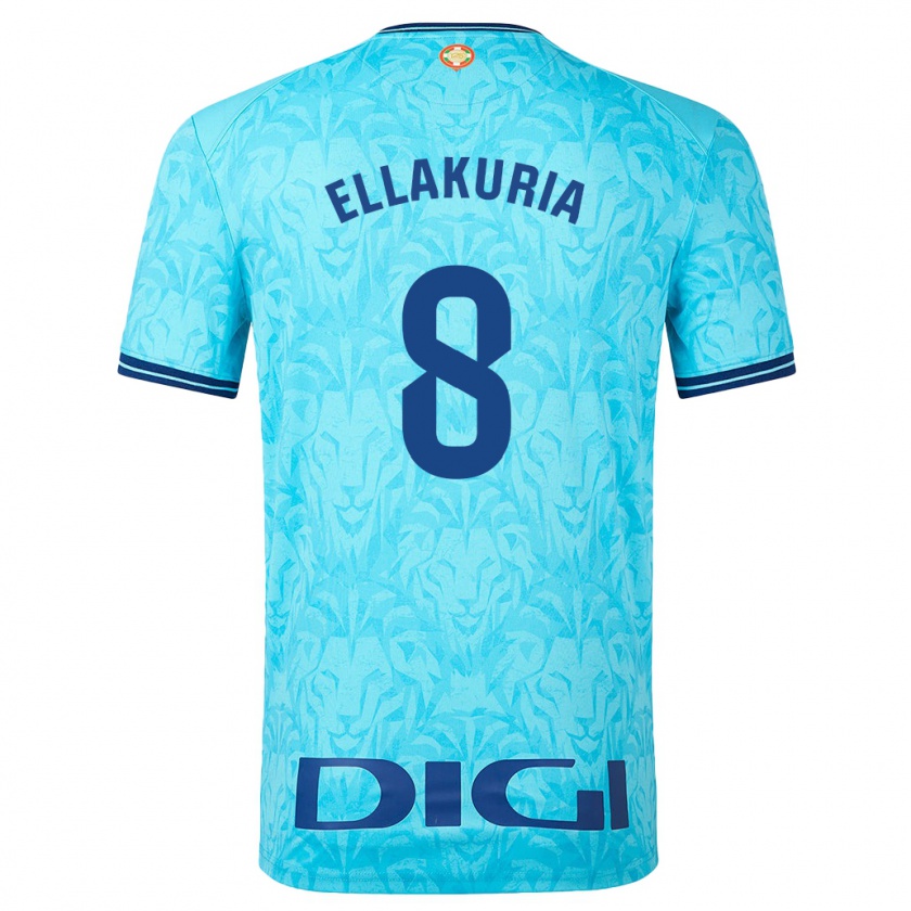 Kandiny Kinder Eneko Ellakuria #8 Himmelblau Auswärtstrikot Trikot 2023/24 T-Shirt