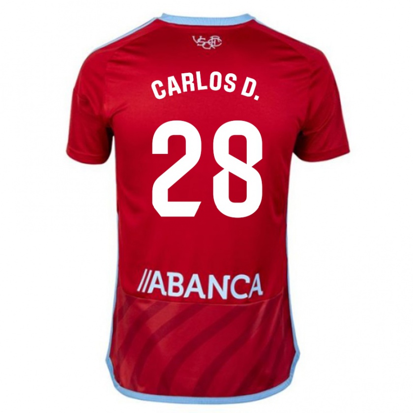 Kandiny Kinder Carlos Domínguez #28 Rot Auswärtstrikot Trikot 2023/24 T-Shirt