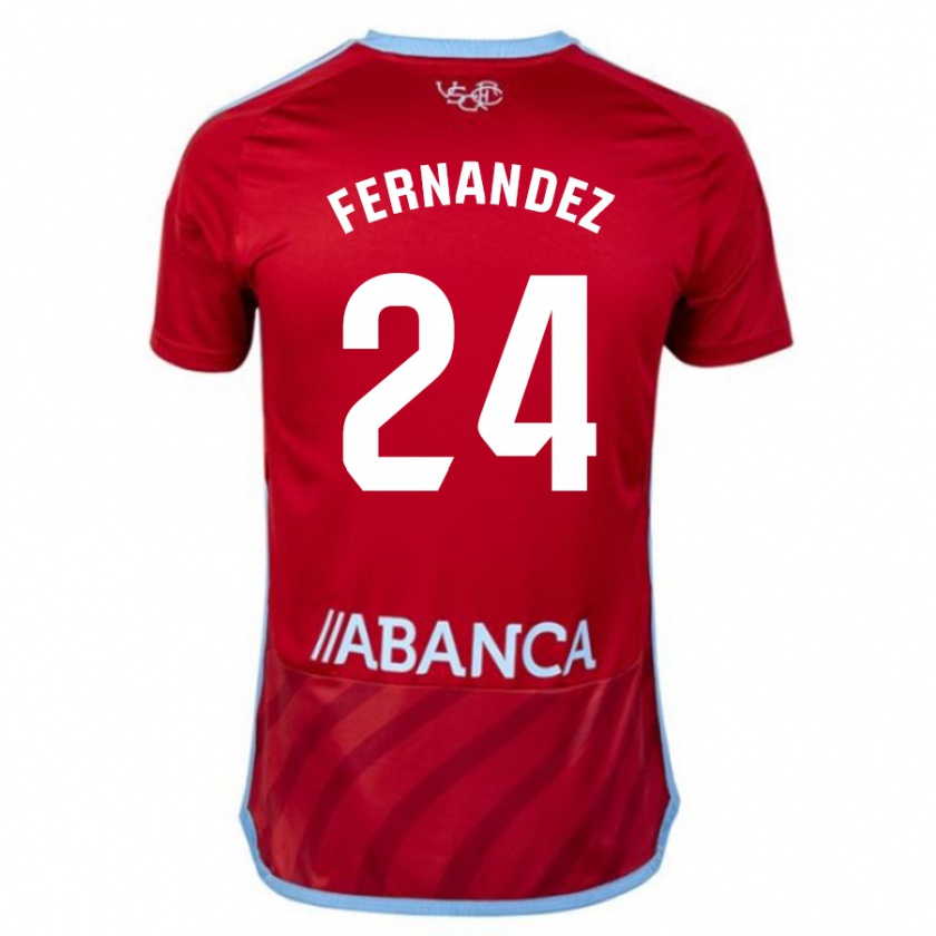 Kandiny Kinder César Fernández #24 Rot Auswärtstrikot Trikot 2023/24 T-Shirt