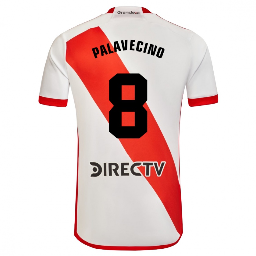 Kandiny Herren Agustín Palavecino #8 Weiß Rot Heimtrikot Trikot 2023/24 T-Shirt