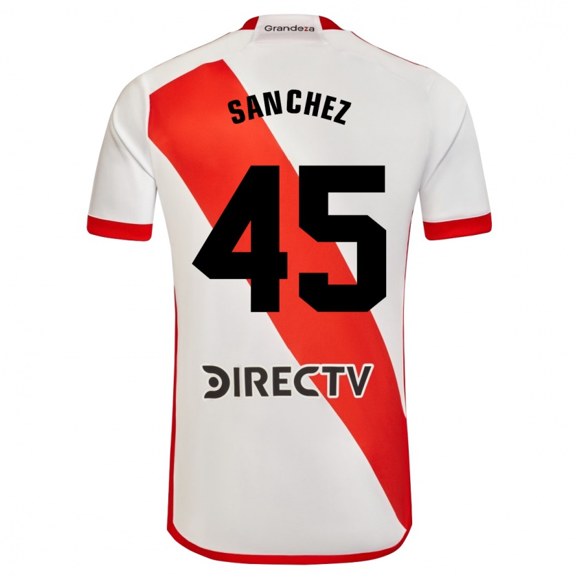 Kandiny Herren Sebastián Sánchez #45 Weiß Rot Heimtrikot Trikot 2023/24 T-Shirt