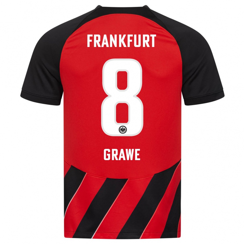 Kandiny Herren Lisanne Gräwe #8 Rot Schwarz Heimtrikot Trikot 2023/24 T-Shirt