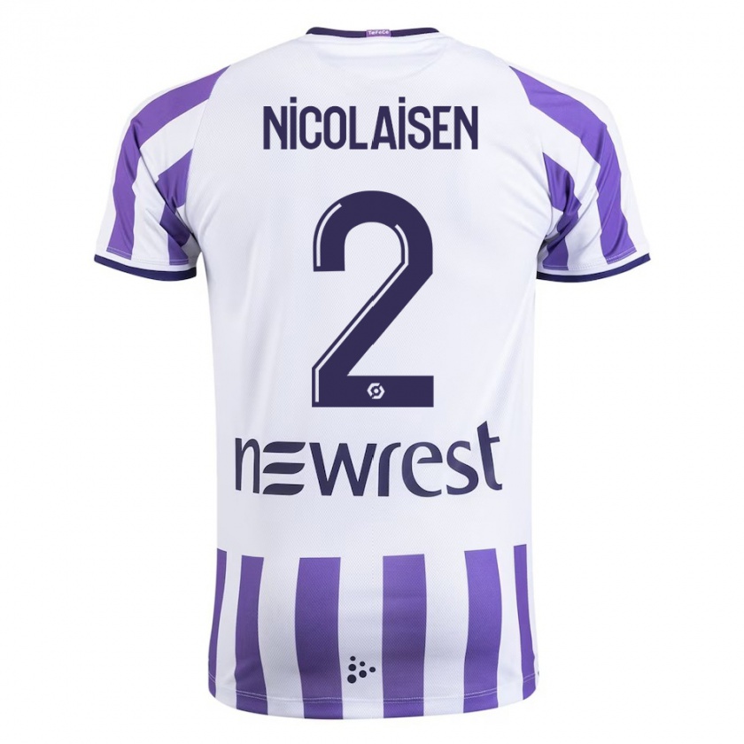 Kandiny Herren Rasmus Nicolaisen #2 Weiß Heimtrikot Trikot 2023/24 T-Shirt