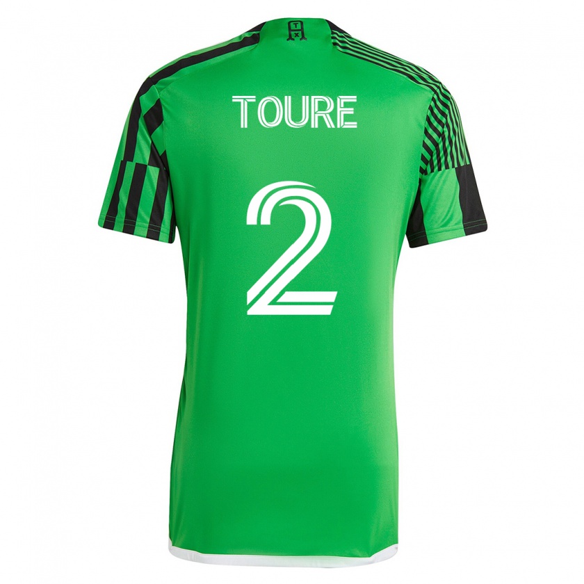 Kandiny Herren Cheick Touré #2 Grün Schwarz Heimtrikot Trikot 2023/24 T-Shirt