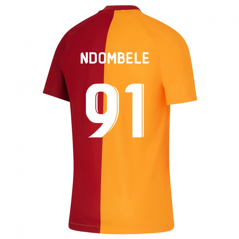 Kandiny Herren Tanguy Ndombélé #91 Orangefarben Heimtrikot Trikot 2023/24 T-Shirt
