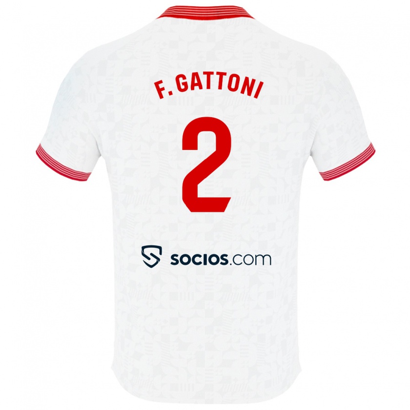 Kandiny Herren Federico Gattoni #2 Weiß Heimtrikot Trikot 2023/24 T-Shirt