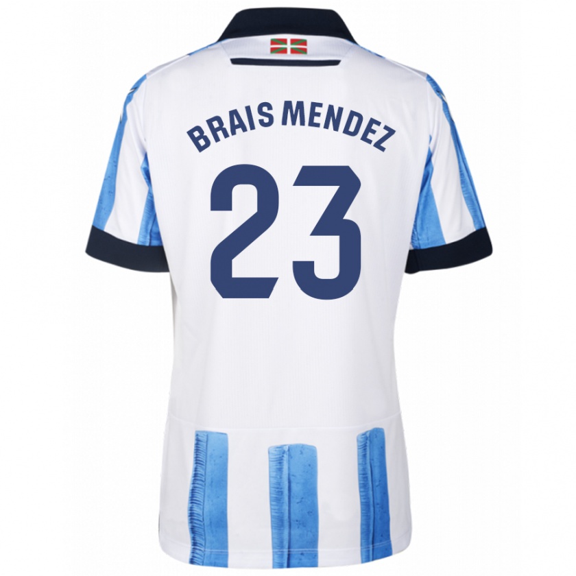 Kandiny Herren Brais Méndez #23 Blau Weiss Heimtrikot Trikot 2023/24 T-Shirt