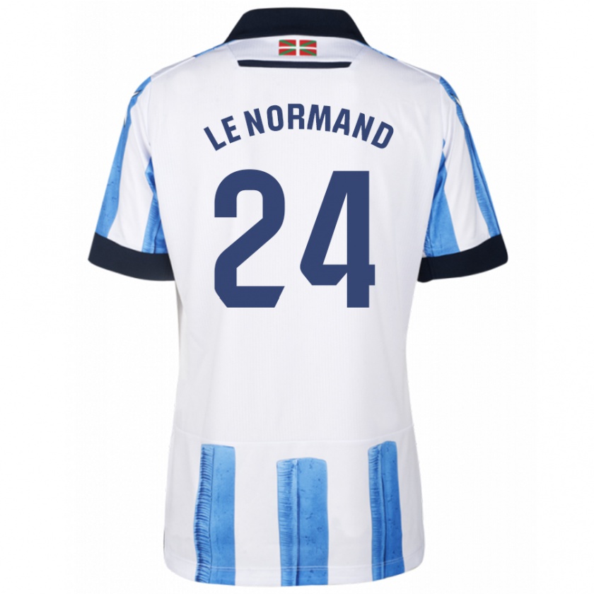 Kandiny Herren Robin Le Normand #24 Blau Weiss Heimtrikot Trikot 2023/24 T-Shirt