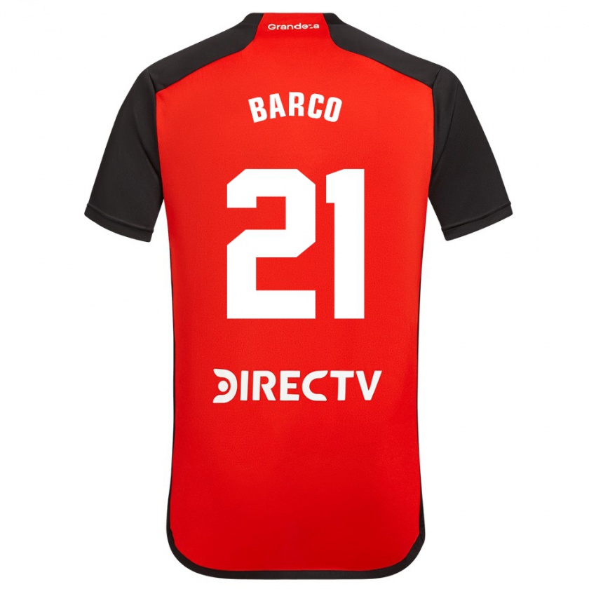 Kandiny Herren Esequiel Barco #21 Rot Auswärtstrikot Trikot 2023/24 T-Shirt