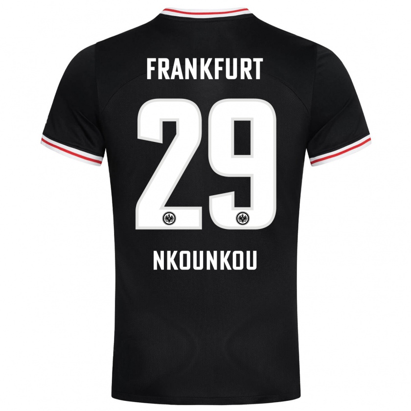 Kandiny Herren Niels Nkounkou #29 Schwarz Auswärtstrikot Trikot 2023/24 T-Shirt