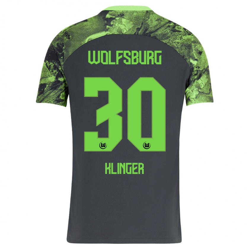 Kandiny Herren Niklas Klinger #30 Dunkelgrau Auswärtstrikot Trikot 2023/24 T-Shirt