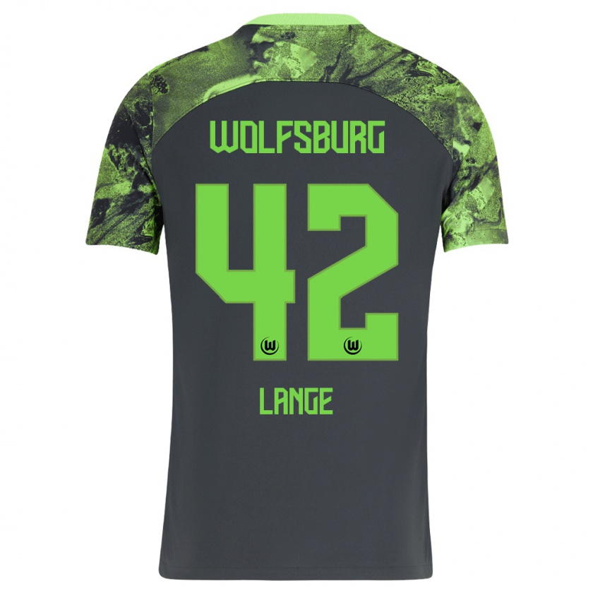Kandiny Herren Felix Lange #42 Dunkelgrau Auswärtstrikot Trikot 2023/24 T-Shirt
