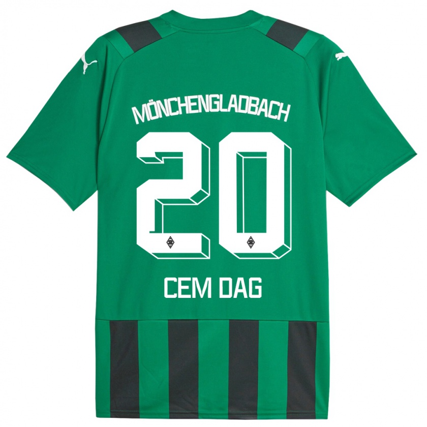 Kandiny Herren Cem Dag #20 Schwarz Grün Auswärtstrikot Trikot 2023/24 T-Shirt