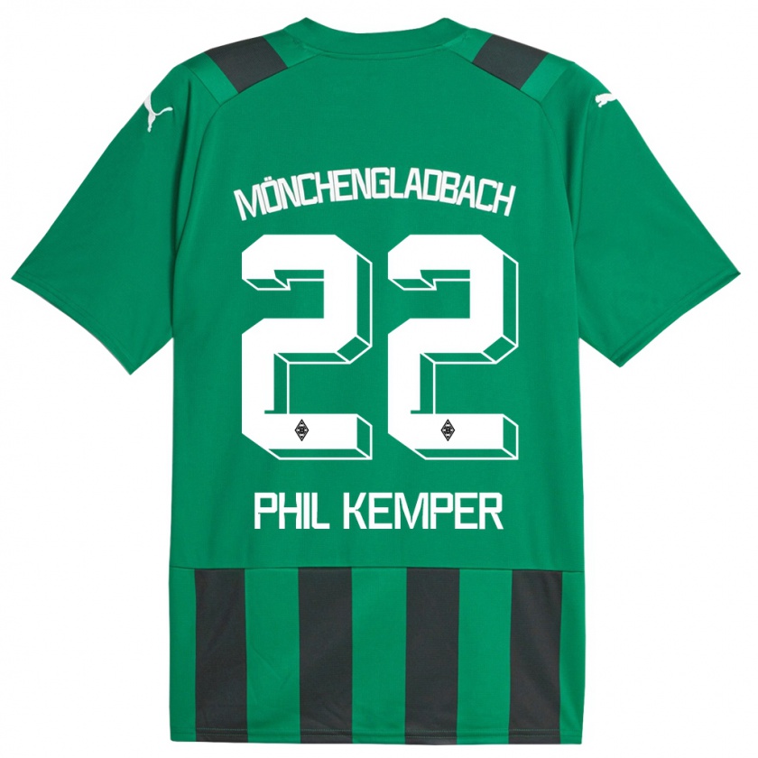 Kandiny Herren Phil Kemper #22 Schwarz Grün Auswärtstrikot Trikot 2023/24 T-Shirt