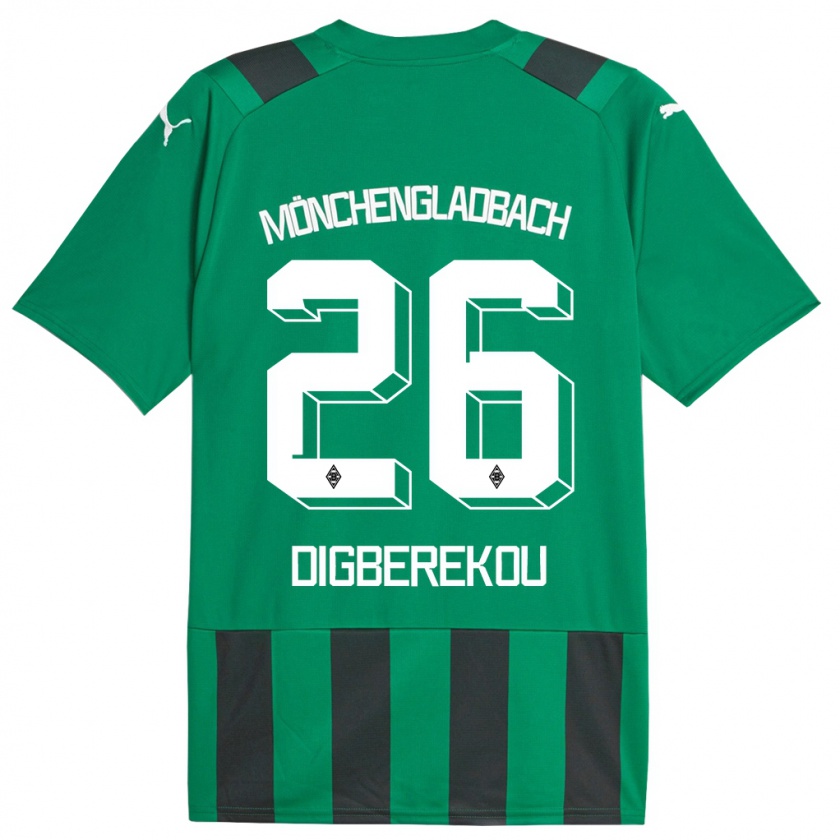 Kandiny Herren Ibrahim Digberekou #26 Schwarz Grün Auswärtstrikot Trikot 2023/24 T-Shirt