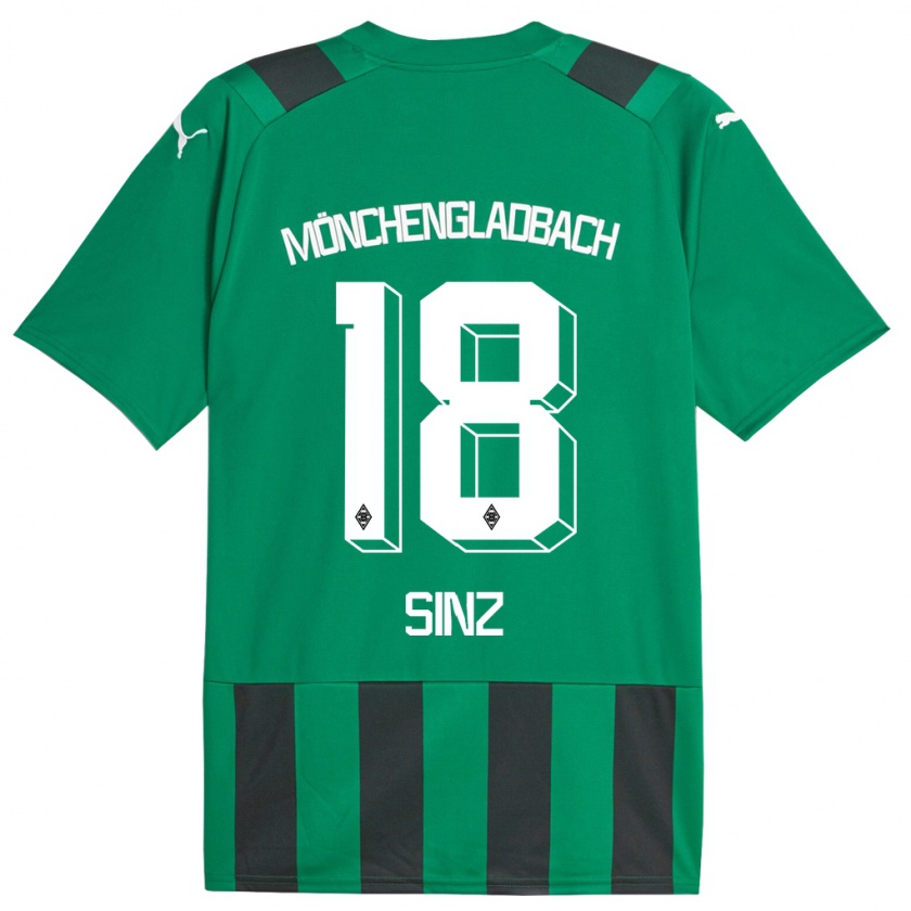 Kandiny Herren Michelle Sinz #18 Schwarz Grün Auswärtstrikot Trikot 2023/24 T-Shirt