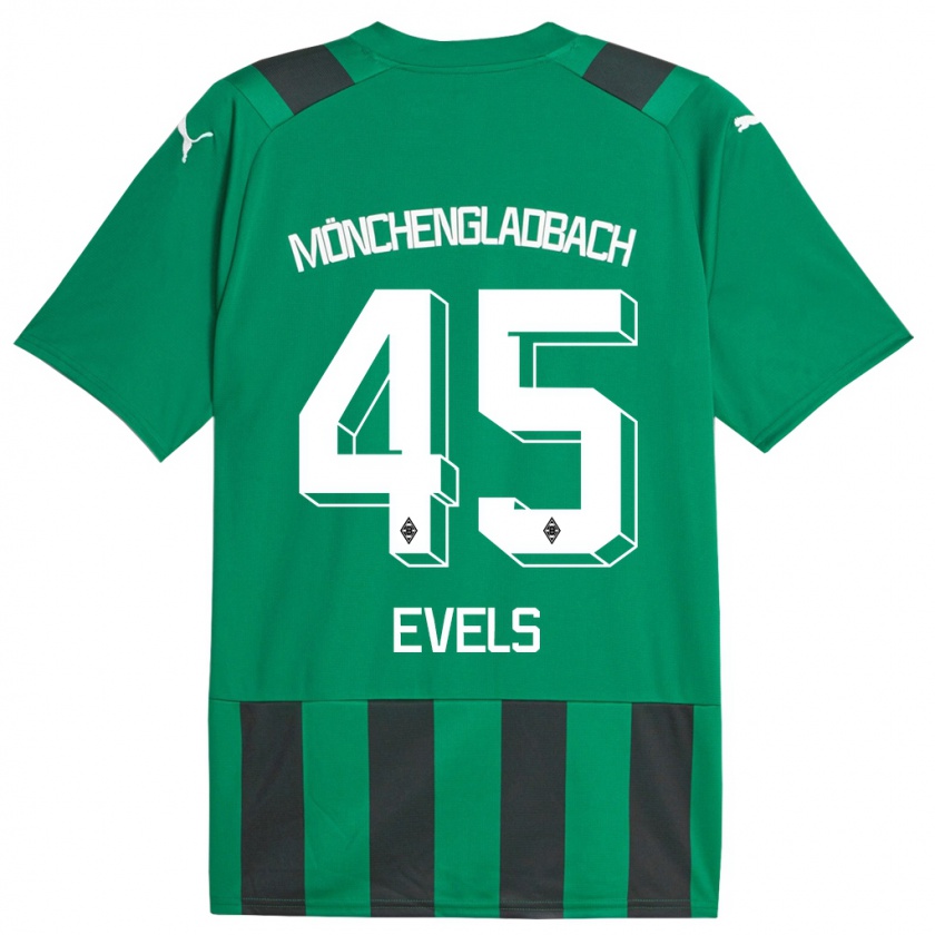 Kandiny Herren Emily Evels #45 Schwarz Grün Auswärtstrikot Trikot 2023/24 T-Shirt