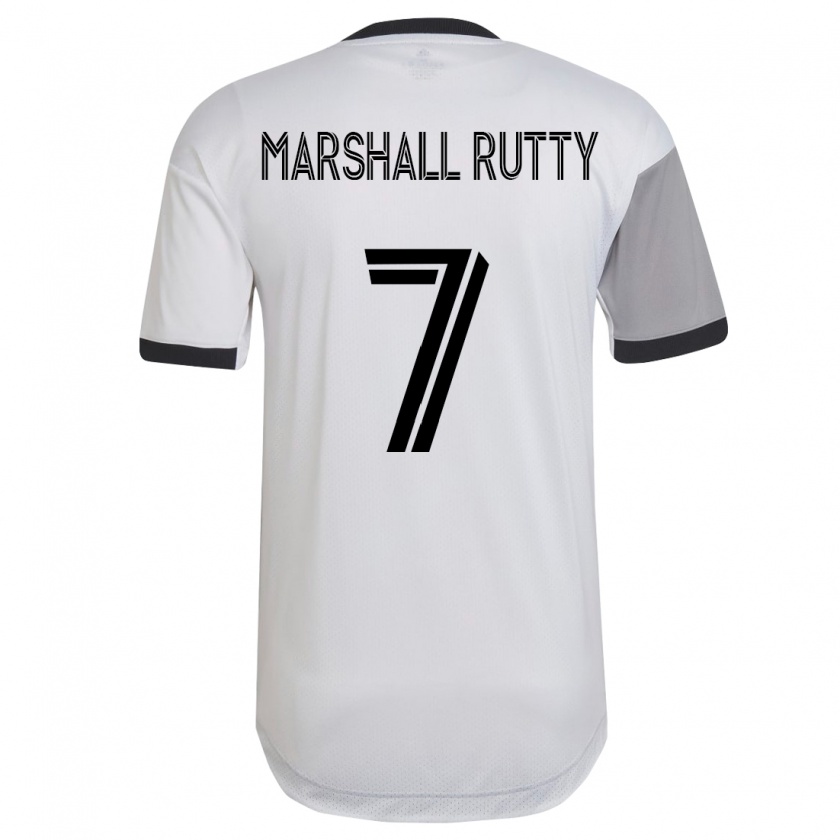 Kandiny Herren Jahkeele Marshall-Rutty #7 Weiß Auswärtstrikot Trikot 2023/24 T-Shirt