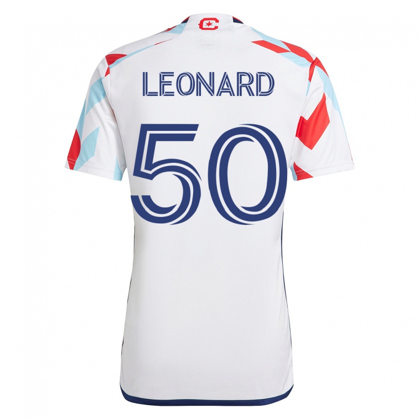 Kandiny Herren Eric Leonard #50 Weiß Blau Auswärtstrikot Trikot 2023/24 T-Shirt