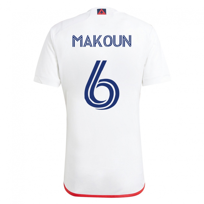 Kandiny Herren Christian Makoun #6 Weiß Rot Auswärtstrikot Trikot 2023/24 T-Shirt
