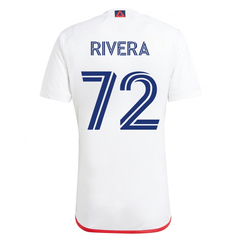 Kandiny Herren Damián Rivera #72 Weiß Rot Auswärtstrikot Trikot 2023/24 T-Shirt