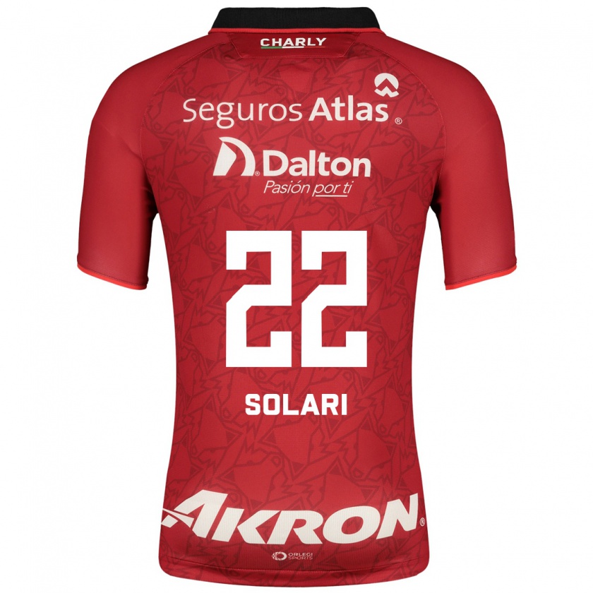 Kandiny Herren Augusto Solari #22 Rot Auswärtstrikot Trikot 2023/24 T-Shirt