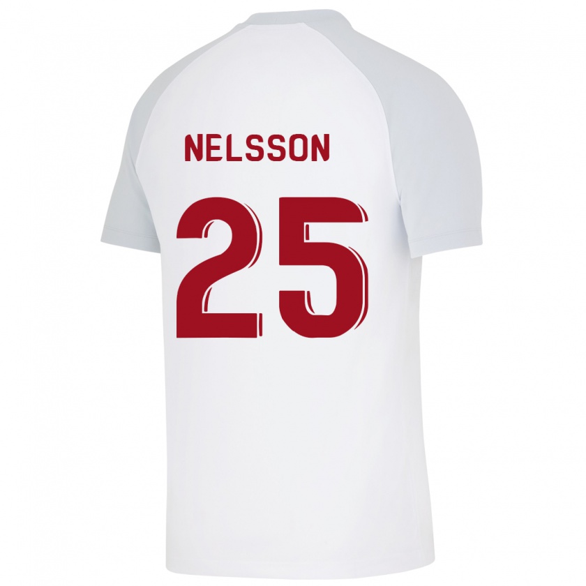 Kandiny Herren Victor Nelsson #25 Weiß Auswärtstrikot Trikot 2023/24 T-Shirt